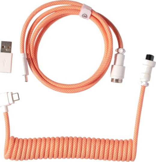 Keychron Coiled Aviator Angled 8K USB-kabel (rosa oransje)