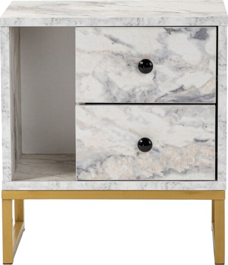 Sonali Nattbord 45 cm - Marmor/Gull