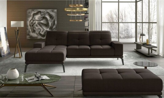 Hjørnesofa Eltap Torrense 265x175x98 cm Monolith 29 Brun Venstre