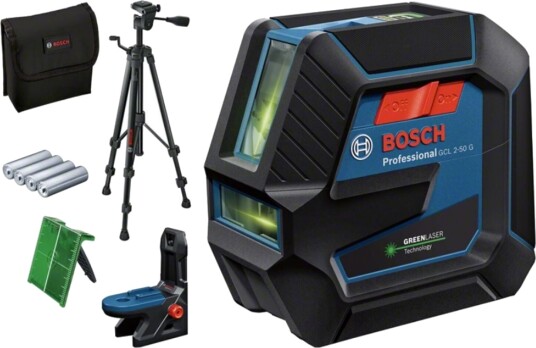 Bosch Kombilaser Gcl 2-50 G Professional Med 4 X Batterier (Aa), Stativ