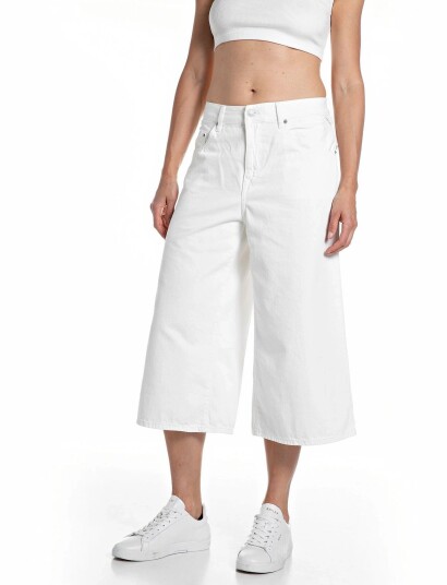 Replay Vivyette Trousers Wide Leg White 25 Replay Vivyette Trousers Wide Leg White 25