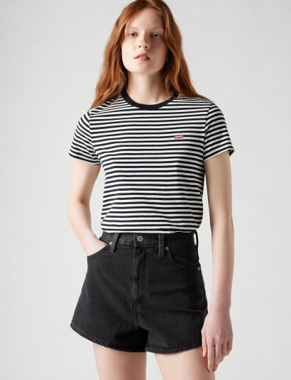 Levi"s® Perfect Tee Raita Stripe Cavia - Black - S