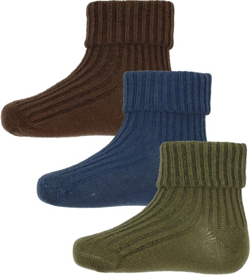 Minymo Baby Sock Rib (3 Pack) - Multi/patterned - 11\14