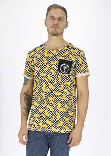Blount & Pool Tropical Pocket Tee Yellow Graphic Banana S Strandklær
