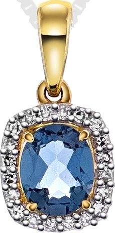 Pan Jewelry Diamantanheng i 585 gult gull 0.05 med topas
