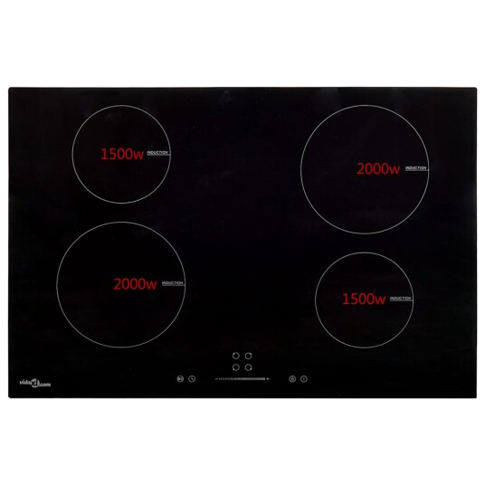 vidaXL Induksjonstopp 4 kokesoner berøringskontroll glass 77 cm 7000 W vidaXL Induksjonstopp 4 kokesoner berøringskontroll glass 77 cm 7000 W