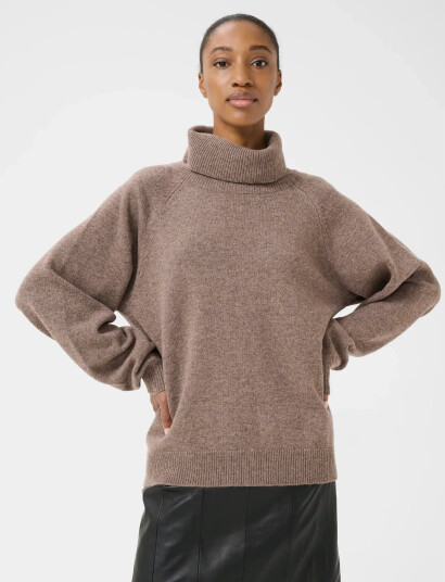 Gestuz Manzigz Wool Rollneck Noos - Brown - XL