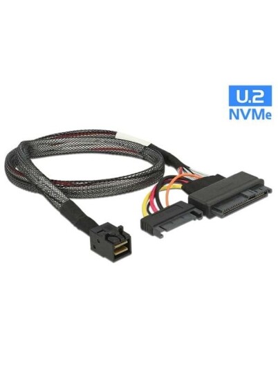 DeLOCK SFF-8643 til U.2 SFF-8639 og SATA 15Pin Intern Kabel 50 cm Svart