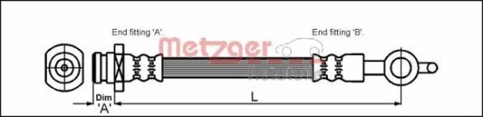 Bremseslange METZGER 4112832 Bremseslange METZGER 4112832