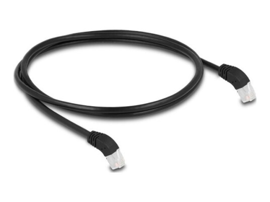 Delock Koblingskabel Rj-45 Hann Vinklet Til Rj-45 Hann Vinklet 1 M 6 Mm S/Ftp Cat 6A Halogenfri Svart