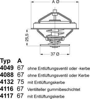 Termostat, kjølemiddel WAHLER 4049.87D Termostat, kjølemiddel WAHLER 4049.87D
