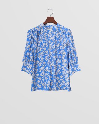 Gant Kortermet bluse med blomsterprint PERFECT BLUE 36 Gant Kortermet bluse med blomsterprint PERFECT BLUE 36