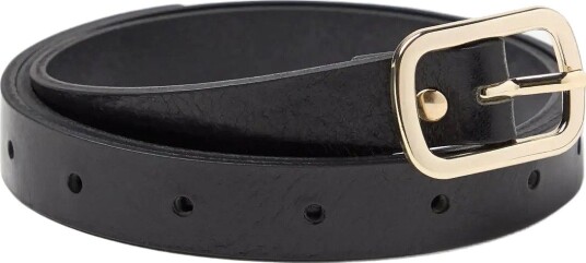 Lindex Belt In Leather - BLACK - XL