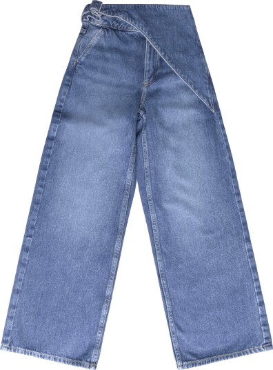 Mango Wide-Leg Jeans With Scarf Detail - OPEN BLUE - 116
