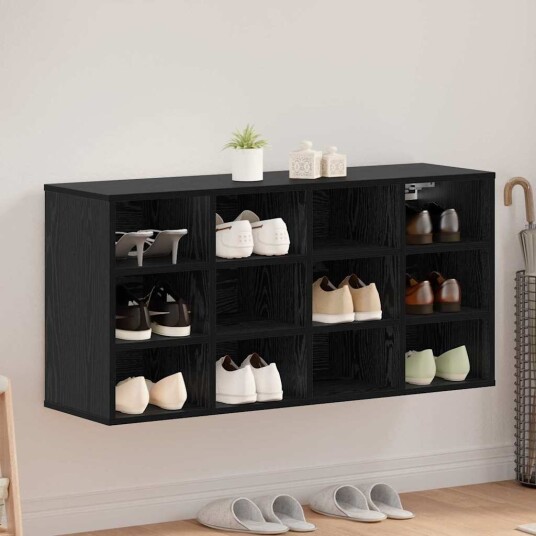 Sko Skap med hylle Svart eik 103 x 30 x 51 cm Konstruert tre