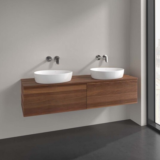 Villeroy & Boch Antao Servantskap med 2 skuffer 160x50x36 cm m/lys Valnøtt
