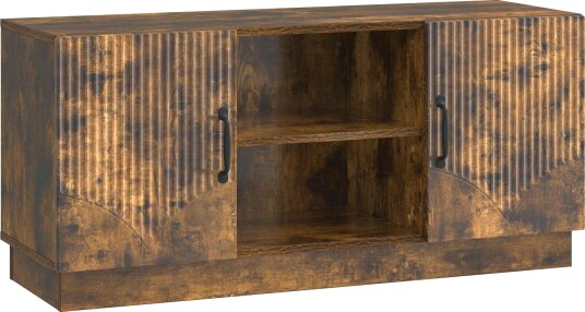 TV skap Røkt Eik 102 x 34,5 x 47 cm Konstruert tre TV skap Røkt Eik 102 x 34,5 x 47 cm Konstruert tre
