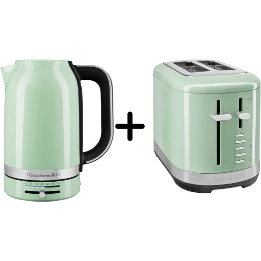 Kitchenaid 5KMT2109 Brødrister + 5KEK1701 Vannkoker pistasj Kitchenaid 5KMT2109 Brødrister + 5KEK1701 Vannkoker pistasj