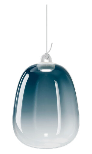 Lodes Oblò Taklampe Stor 2700K Azure Stål/ Hvit