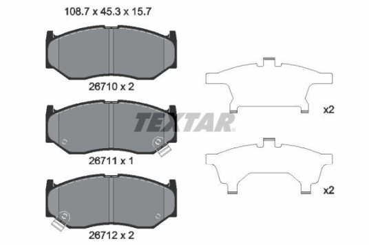 Bremseklosser TEXTAR 2671001 Bremseklosser TEXTAR 2671001