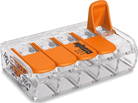 Wago Koblingsklemme 5-Leder Med Åpner 5-pk Wago Koblingsklemme 5-Leder Med Åpner 5-pk