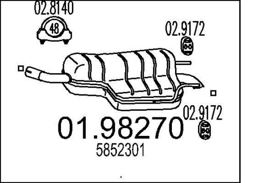 Bakre eksospotte MTS 01.98270 Bakre eksospotte MTS 01.98270
