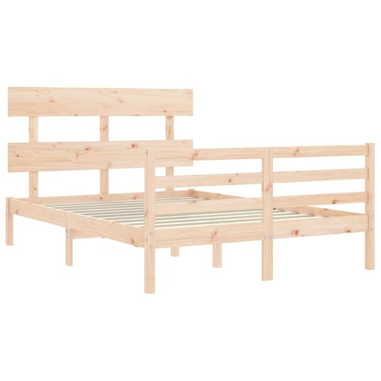 vidaXL Sengeramme med hodegavl 140x190 cm heltre 8720845402419