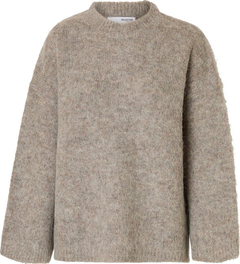 Selected FEMME - Pullover slfGabriella LS Knit New O-neck Grå XL Selected FEMME - Pullover slfGabriella LS Knit New O-neck Grå XL