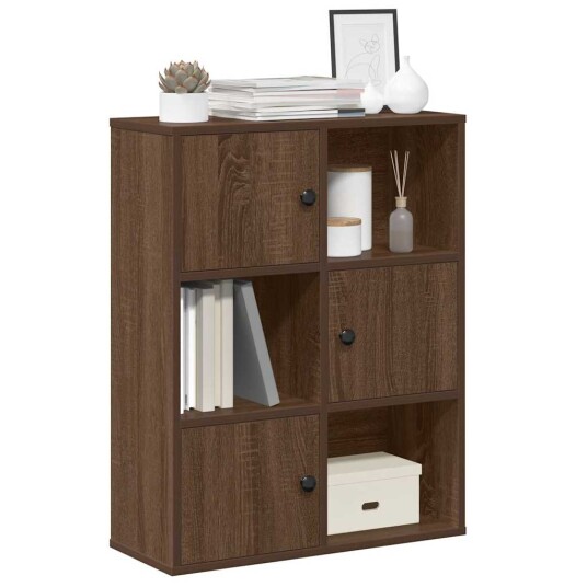 Bokhylle brun eik 60x24x76,5 cm konstruert tre