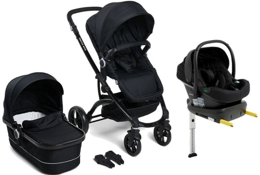 Beemoo Move Duo Duovogn Inkl. Beemoo Route i-Size Babybilstol &  Base Black/Black Stone