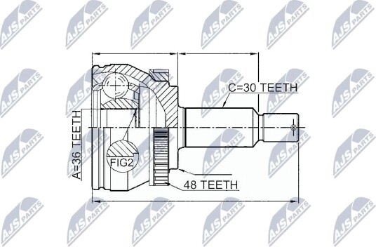 Nty Drivknute drivaksel NTY NPZ HY 546