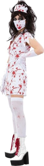 Blodig Zombie Sykepleier Damekostyme Small