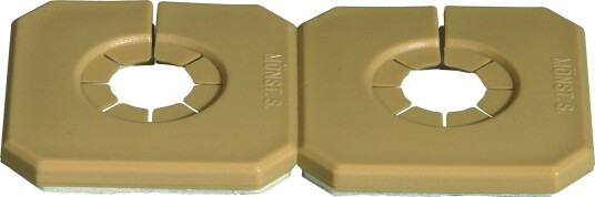 Purus Duo Täck Dekkskive for doble rør delbar brun For rør dy. 18 34 mm Installasjon