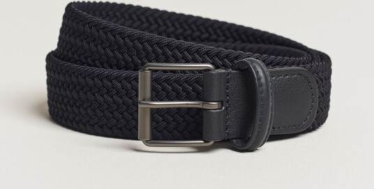 Anderson's Elastic Woven 3 cm Belt Navy
