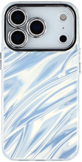 EIDERWOOD iPhone 17 Pro Max Hybrid Plast Deksel m. Innebygd Kameralinsebeskyttelse Bølget Mønster / Sølv