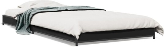 Sengeramme svart 75x190 cm konstruert tre og metall 8721012987128