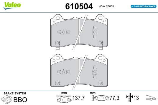 Bremseklosser VALEO 610504
