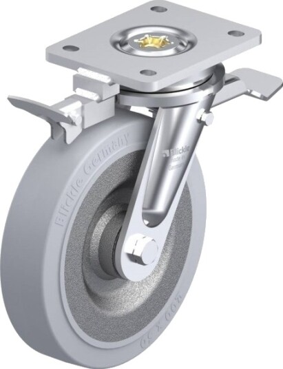 Blickle 852108 Lo-Se 200K-St-Sg-Ri4 Styrehjul Med Brems, Hjuldiameter 200 Mm, Maks. 600 Kg