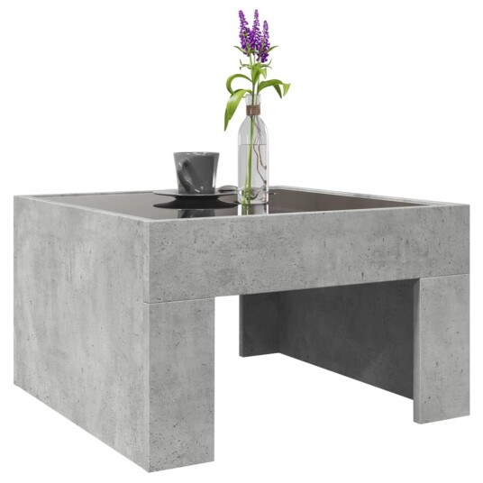 Salongbord med Infinity LED betonggrå 50x50x30 cm 847605