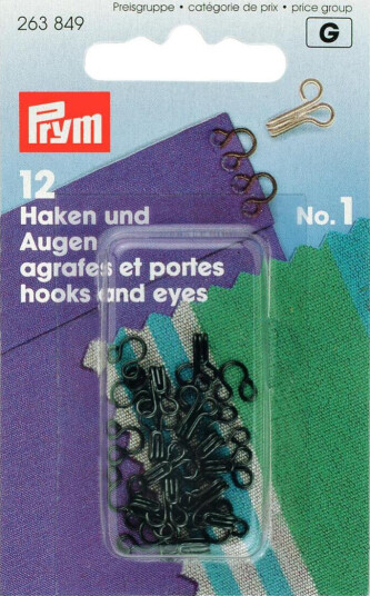 Hekter 12 stk No . 1  svart