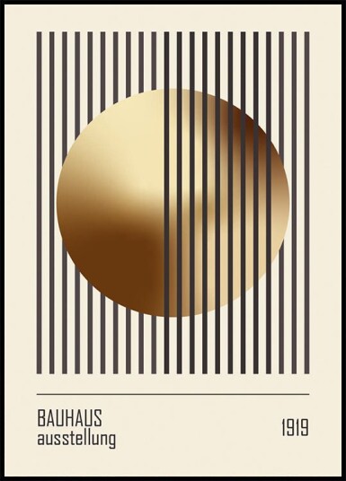 Bauhaus Golden Gradient Plakat Plakat / 30x40cm
