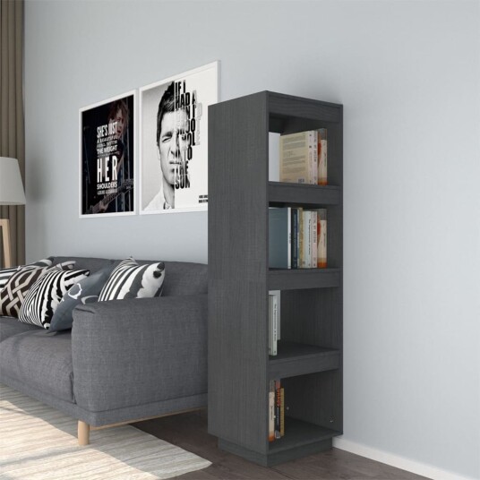 vidaXL Bokhylle/romdeler gr? 40x35x135 cm heltre furu