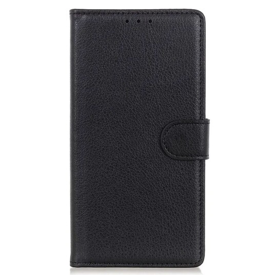 INCOVER Samsung Galaxy S24 Ultra PU Litchi Skin Flip Deksel med Lommebok - Svart
