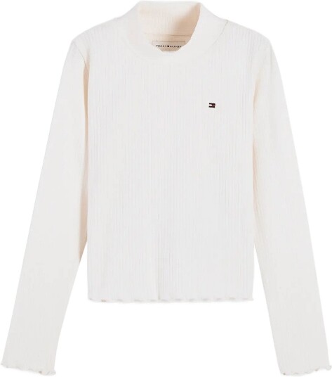 Tommy Hilfiger Mock Neck Rib Top Ls Cream 164