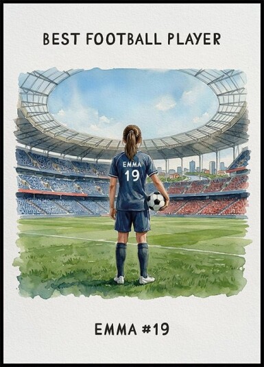 Youth football Girl Personal 2 Plakat Plakat / 70x100cm