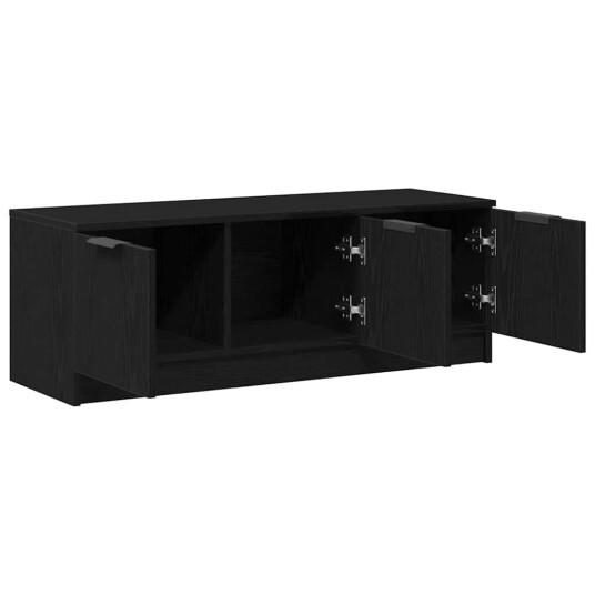 TV møbel Svart eik 102 x 35 x 36.5 cm Konstruert tre TV møbel Svart eik 102 x 35 x 36.5 cm Konstruert tre