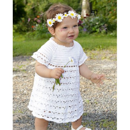 Spring Fairy by DROPS Design Baby Kjole Hekleoppskrift str 0 6 mdr 3 4 år