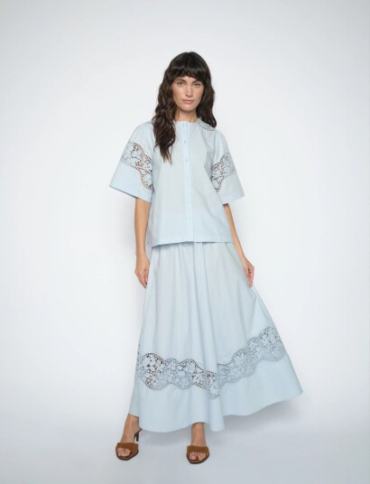 MOS MOSH Mmrooma Cotoni Shirt - Blue - M MOS MOSH Mmrooma Cotoni Shirt - Blue - M