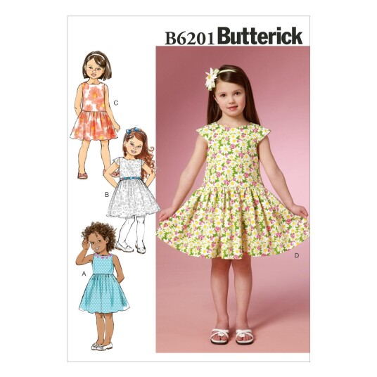 Butterick 6201- Kjole til barn CL (6-7-8)
