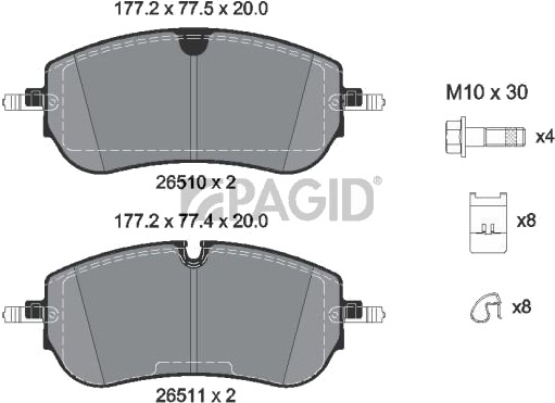 PAGID T2944N Bremseklosser